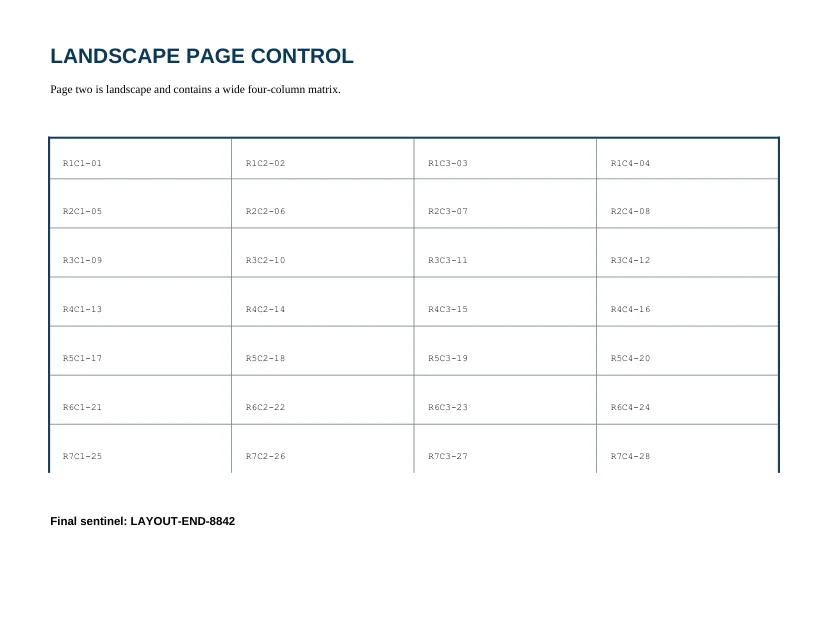 Converted landscape Word page retaining the wide matrix and final sentinel